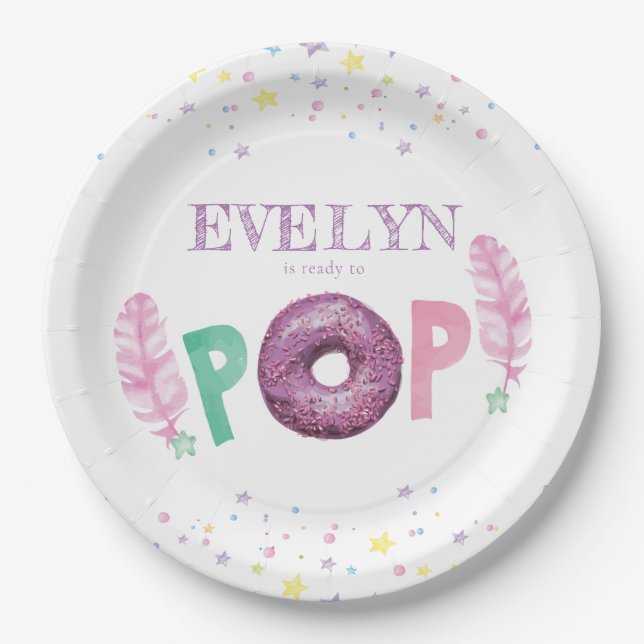 Donut Baby Sprinkle Baby Girl Pappteller (Vorderseite)
