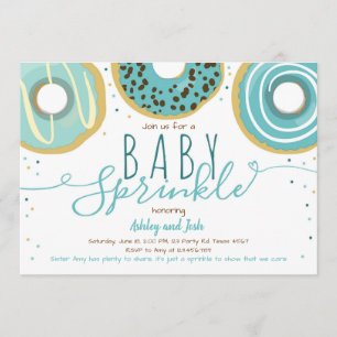 Donut Baby Sprinkle Blaues Doughnut-Junge Sprinkle Einladung