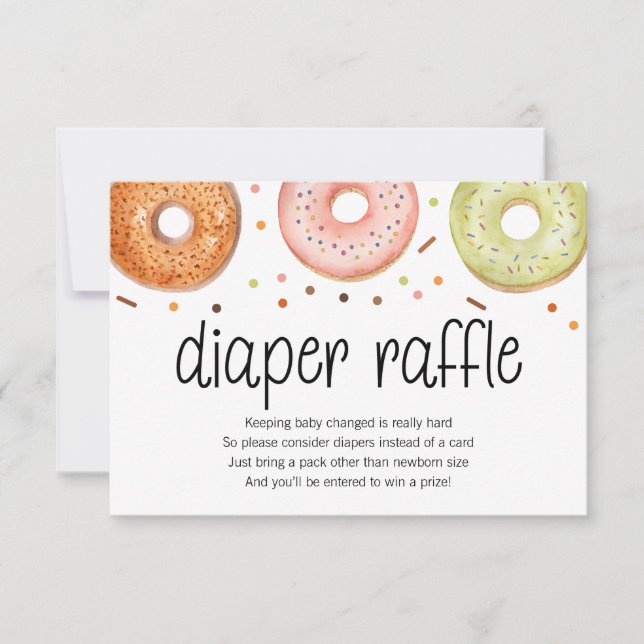 Donut Baby Sprinkle Diaper Raffekarte Dankeskarte (Vorderseite)