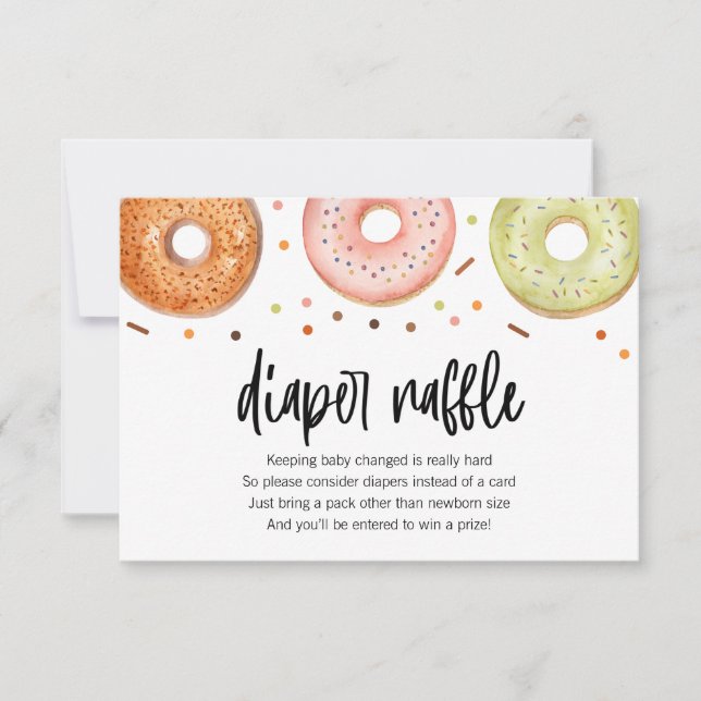 Donut Baby Sprinkle Diaper Raffekarte Dankeskarte (Vorderseite)