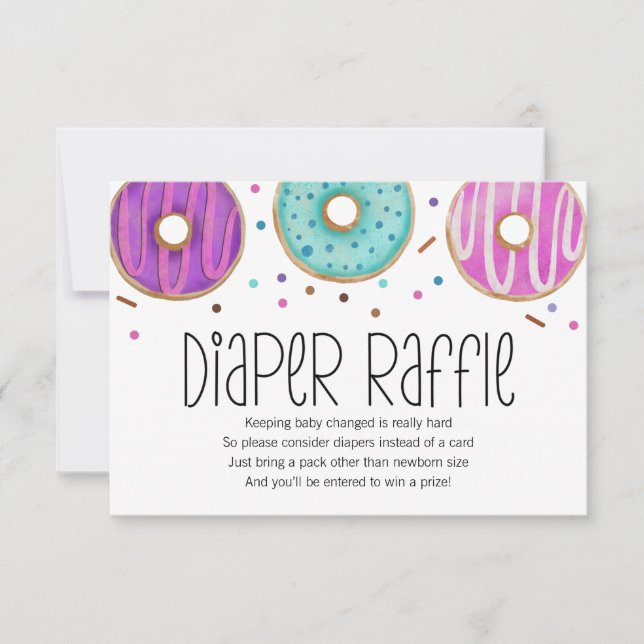 Donut Baby Sprinkle Diaper Raffekarte Dankeskarte (Vorderseite)