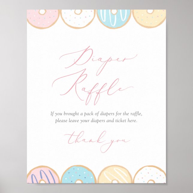 Donut Baby Sprinkle Diaper Raffle-Zeichen Poster (Vorne)