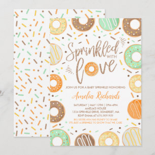 Donut Baby Sprinkle-Einladung mit Liebe bestreut Einladung