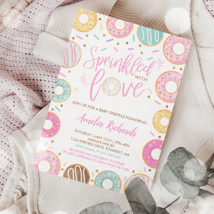 Donut Baby Sprinkle Einladung mit Liebe gesprenkel