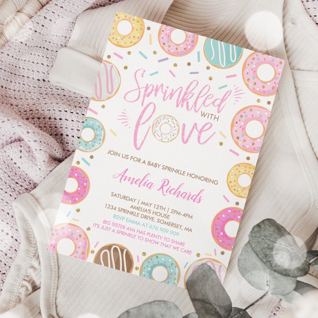 Donut Baby Sprinkle Einladung mit Liebe gesprenkel (Von Creator hochgeladen)