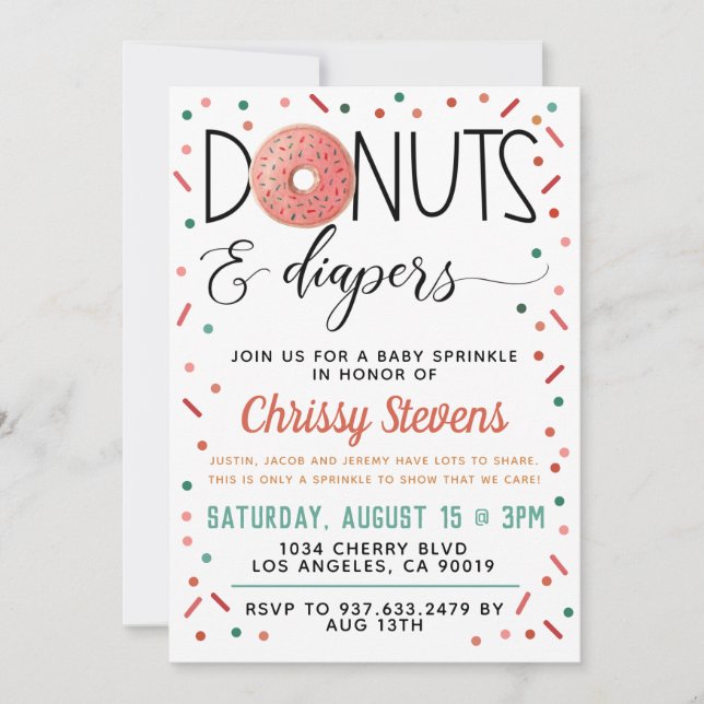 Donut Baby Sprinkle Shower Invitation (Devant)