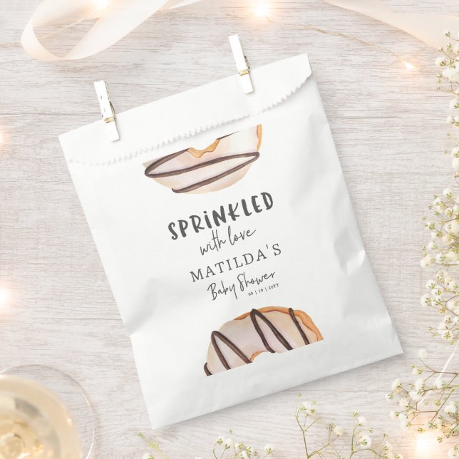 Donut Babydusche natürliche Beige niedliche Begrüß Geschenktütchen (Ausgeschnitten)