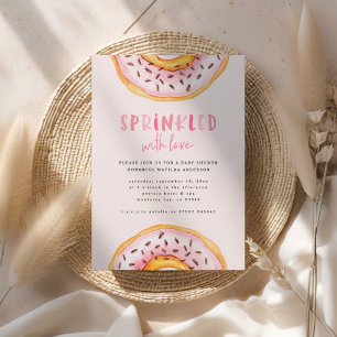 Donut Babydusche rosa mädchenhaft modern niedlich Ankündigung