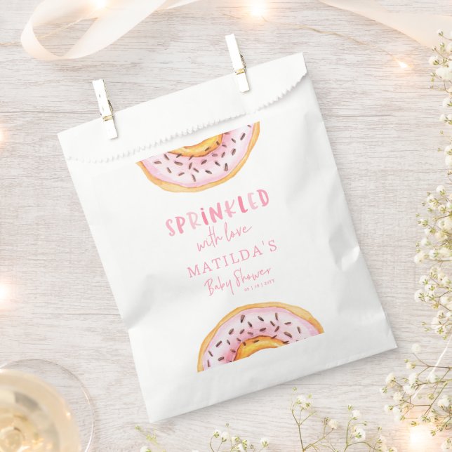Donut Babydusche rosa mädchenhafte niedliche Begrü Geschenktütchen (Ausgeschnitten)