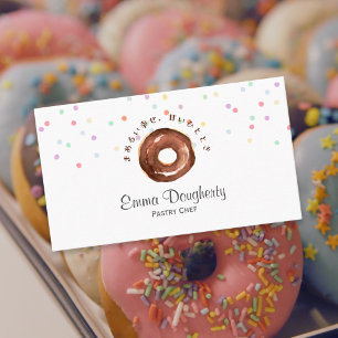 Donut-Bäckerei Gebäck Konditor Wasserfarbe Süß Zuc Visitenkarte