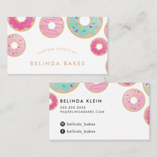 DONUT BAKER LOGO niedliches Backen Konfektion rosa Visitenkarte
