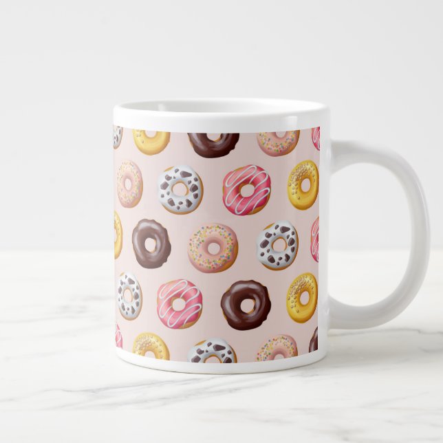 Donut Bakery Shop Muster Jumbo-Tasse (Rechts)