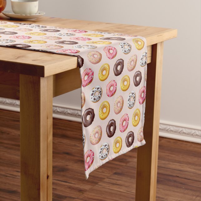 Donut Bakery Shop Muster Mittelgroßer Tischläufer (Beispiel)