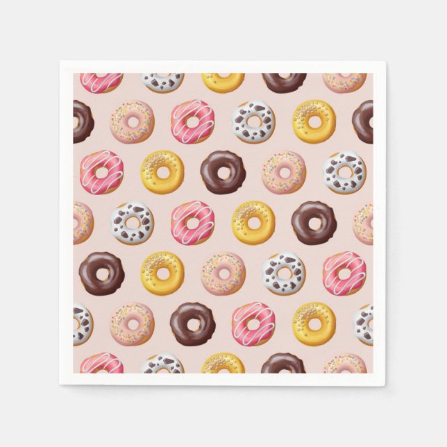 Donut Bakery Shop Muster Serviette (Vorderseite)