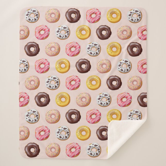 Donut Bakery Shop Muster Sherpadecke (Vorderseite)