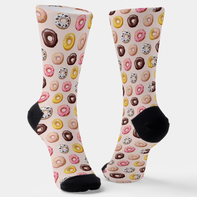 Donut Bakery Shop Muster Socken (Gewinkelt)
