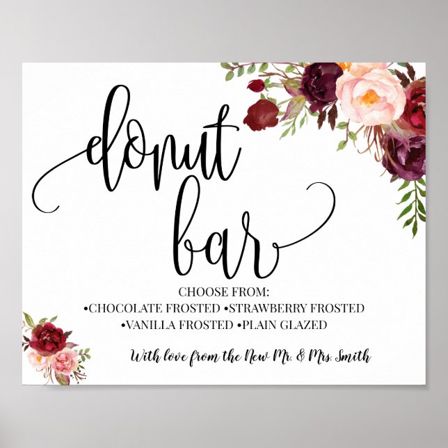 Donut Bar Party Hochzeitsempfang Poster (Vorne)