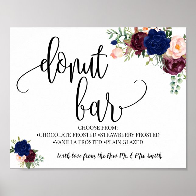 Donut Bar Party Hochzeitsempfang Poster (Vorne)