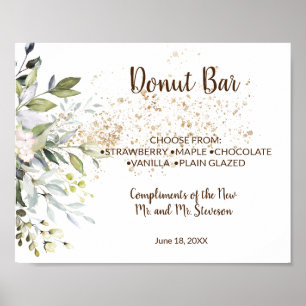 Donut-Bar Süßigkeiten-Tisch Hochzeit Kräuter-Schil Poster
