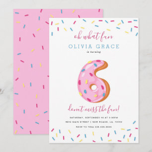 Donut Birthday Celebration Sechs Einladung