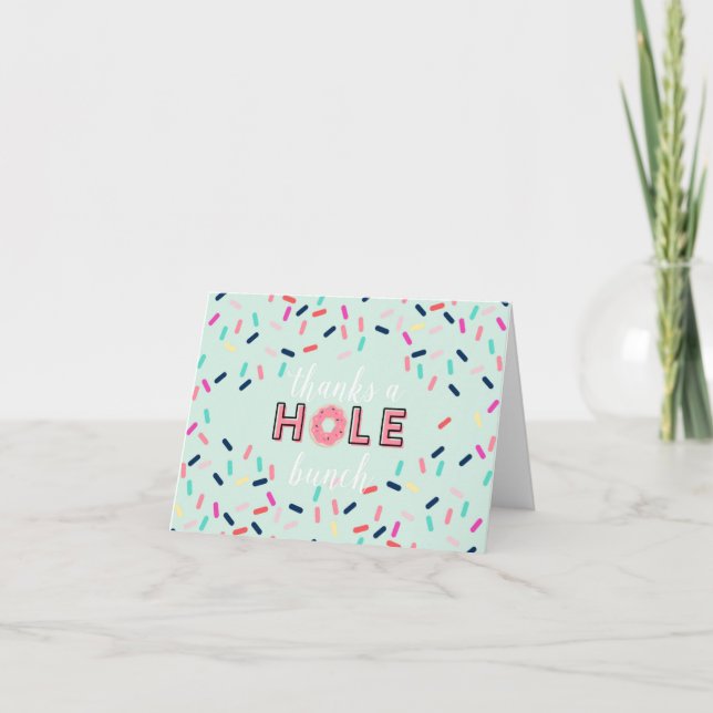 Donut Birthday Danke-Karte Dankeskarte (Vorderseite)