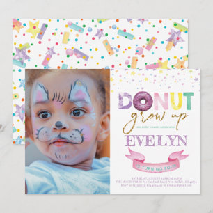 Donut Birthday Einladung Donut Grow Up Foto