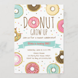 Donut Birthday Einladung Donut wachsen auf Party