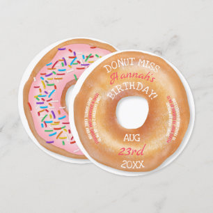Donut Birthday   Niedlicher Zuckerguss Sprinkles D Einladung