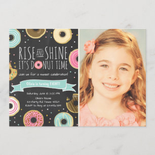 Donut Birthday Party Einladung Rise und Shine
