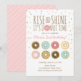 Donut Birthday Party Einladung Rise und Shine