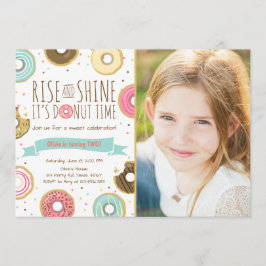 Donut Birthday Party Einladung Rise und Shine
