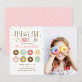 Donut Birthday Party Einladung Rise und Shine