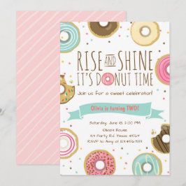 Donut Birthday Party Einladung Rise und Shine