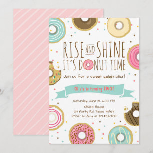 Donut Birthday Party Einladung Rise und Shine