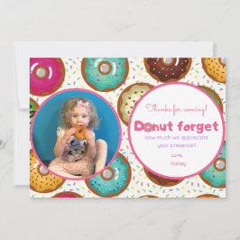 Donut Birthday Party Foto Danke Karte