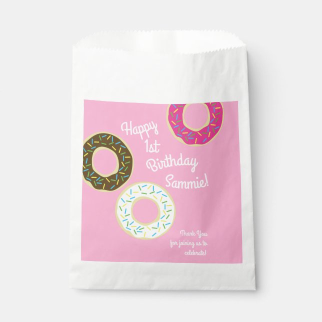 Donut Birthday Party Geschenktütchen (Vorderseite)