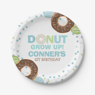 Donut Birthday Party Paper Plate 7" Donut aufwachs Pappteller