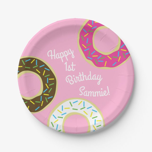 Donut Birthday Party Pappteller (Vorderseite)