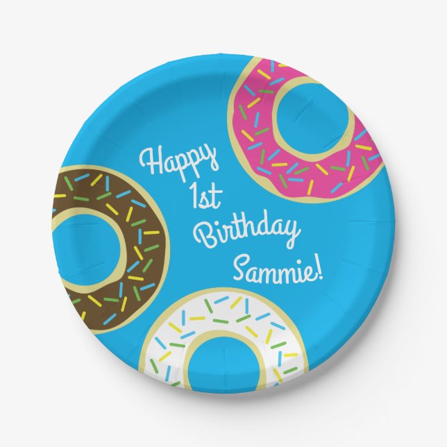 Donut Birthday Party Pappteller (Vorderseite)