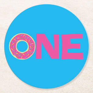 Donut Birthday Party Runder Pappuntersetzer