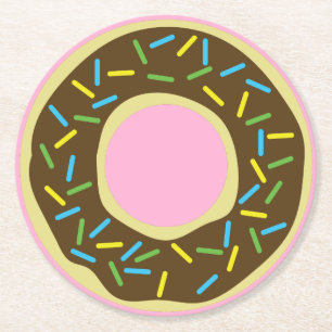 Donut Birthday Party Runder Pappuntersetzer