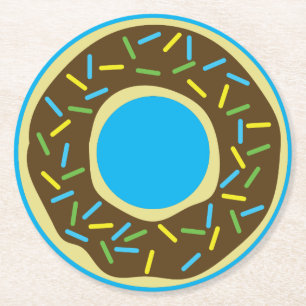 Donut Birthday Party Runder Pappuntersetzer