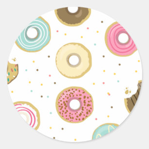 Donut Birthday Party Topper Umschlag Aufkleber Dou