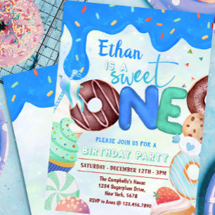 Donut boy Sweet One Invitation