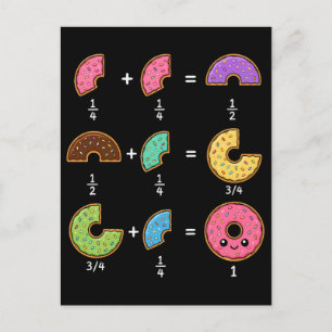 Donut-Bruchrechnen-Lern-Math-Humor Postkarte