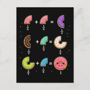 Donut-Bruchrechnen-Mathematik-Humor Postkarte