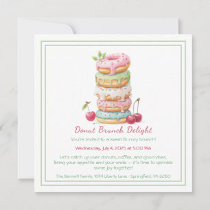 Donut Brunch Einladung farbenfrohe Konditorei Ansa