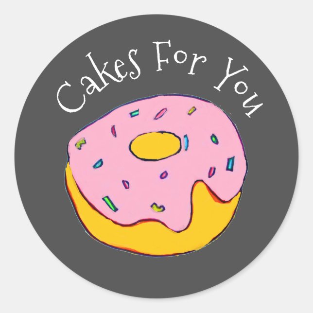 Donut cakes Design Geschenkmarken Runder Aufkleber (Vorderseite)