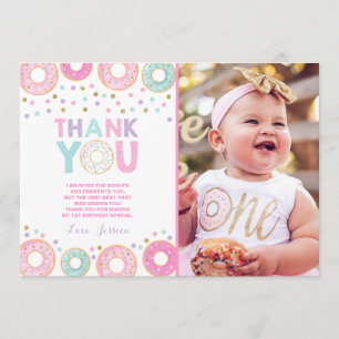 Donut Carte de remerciements grandir Partie vers l