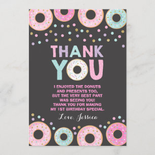 Donut Carte de remerciements grandir Partie vers l